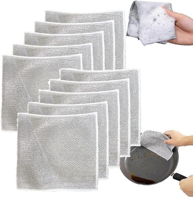 Multipurpose Non-ScratchWire Dishwashing Rags (Pack of 10)